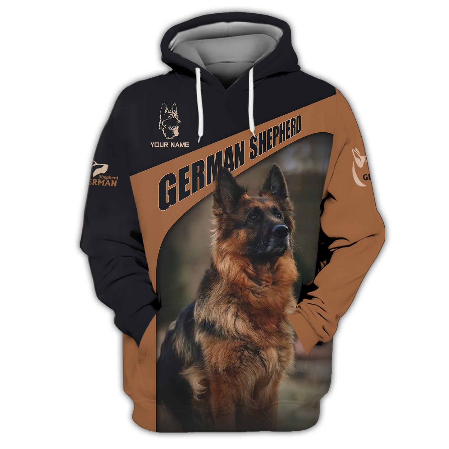 Camisetas de pastor alemán con impresión 3D completa, regalo con nombre personalizado para amantes de los perros