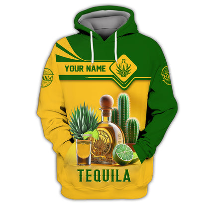 3D Full Print Tequila T-Shirt Personalized Name Gift For Wine Lovers