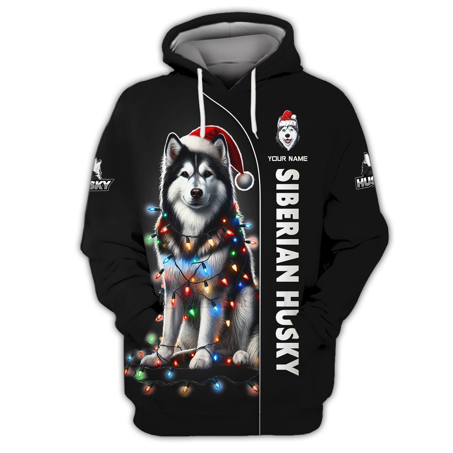 Custom Name T-Shirt Christmas Husky Gift For Dog Lover 3D T-Shirt