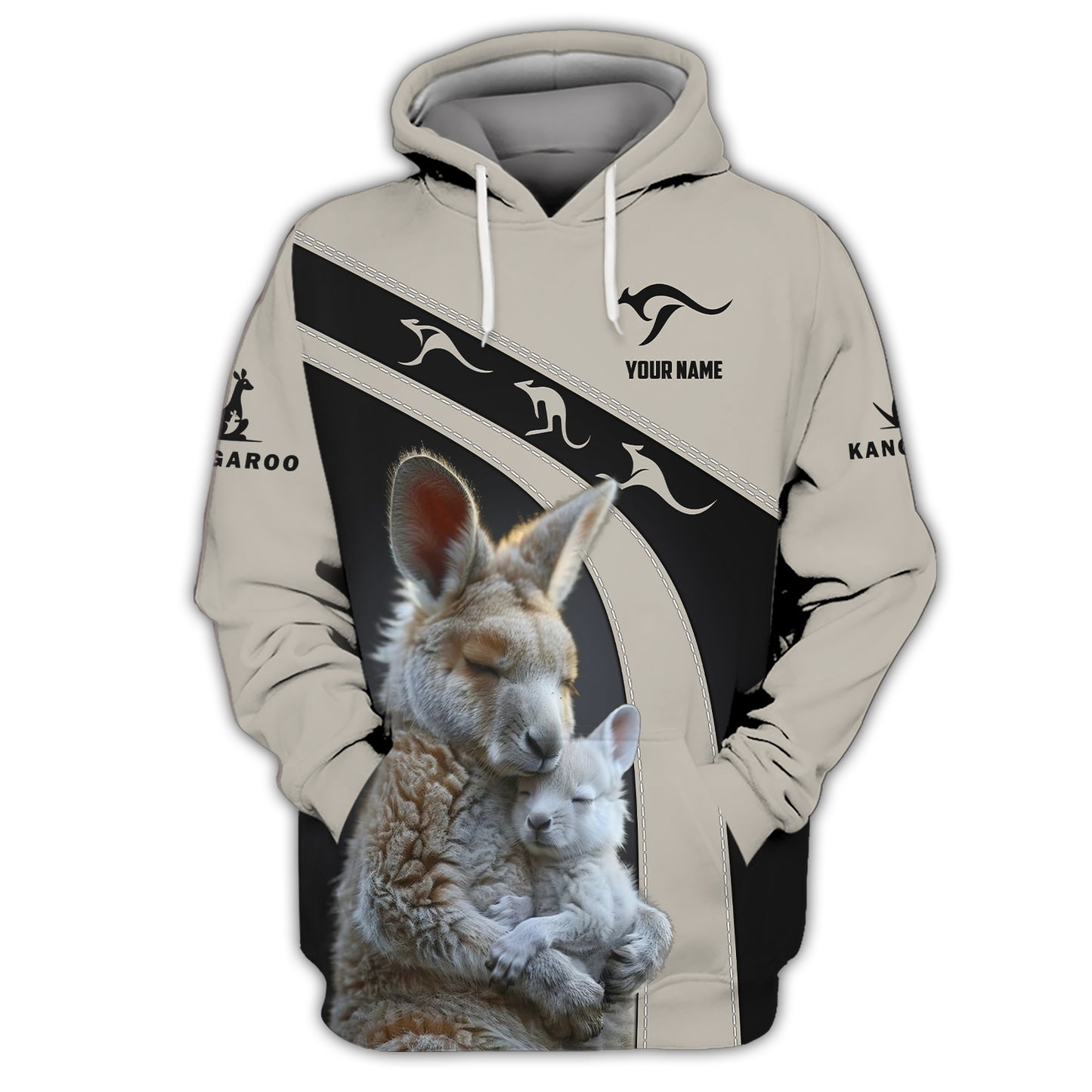 3D Full Print Kangaroo Themed T-Shirt Personalized Name Gift For Kangaroo Lovers