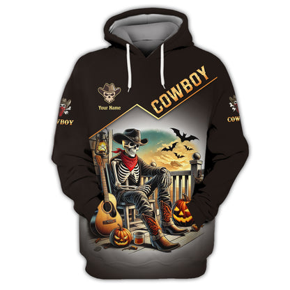 Skull Cowboy Custom T-Shirts Halloween 3D Shirt Gift For Cowboy Lovers