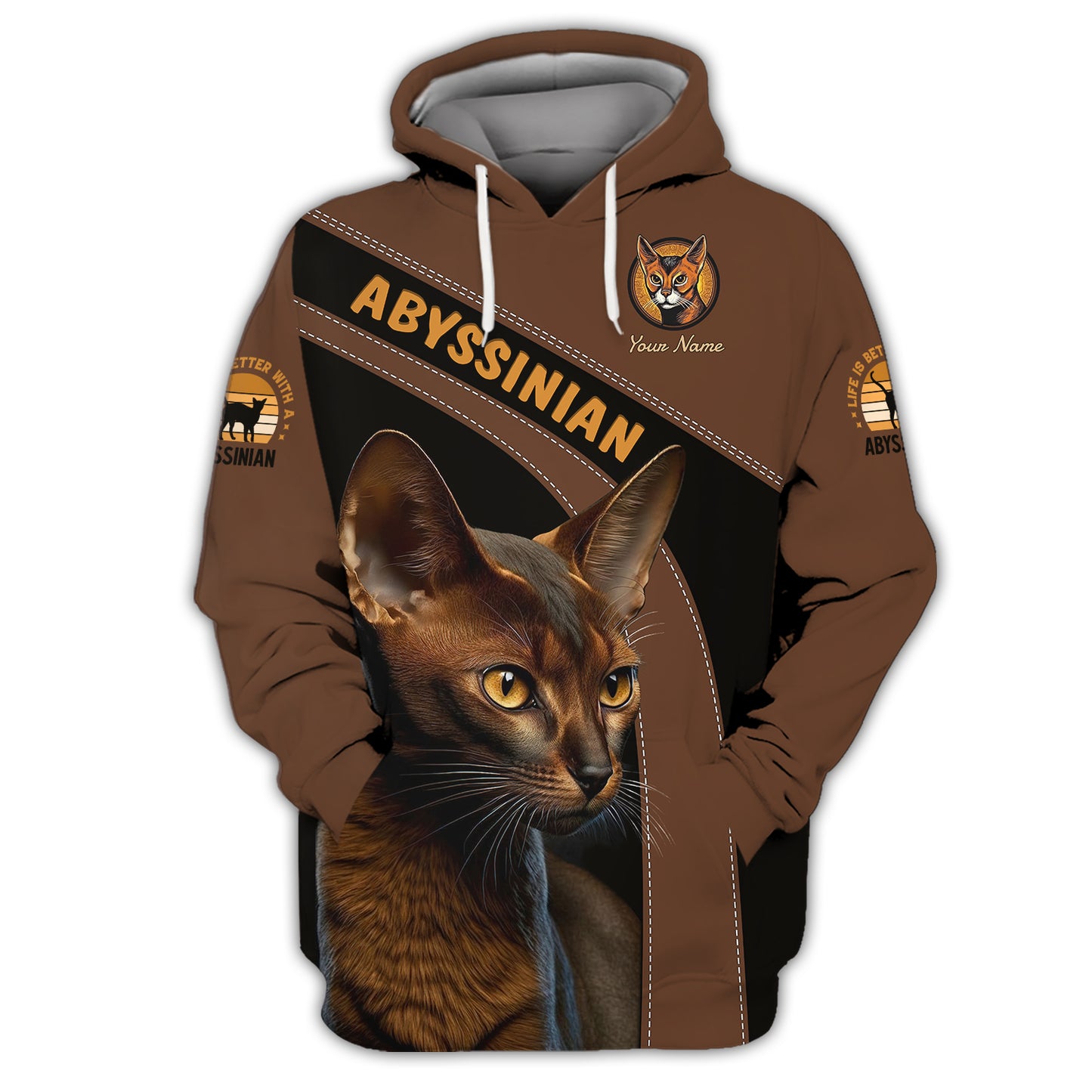 Camiseta personalizada con diseño de gato abisinio: disfruta de la elegancia de los felinos abisinios