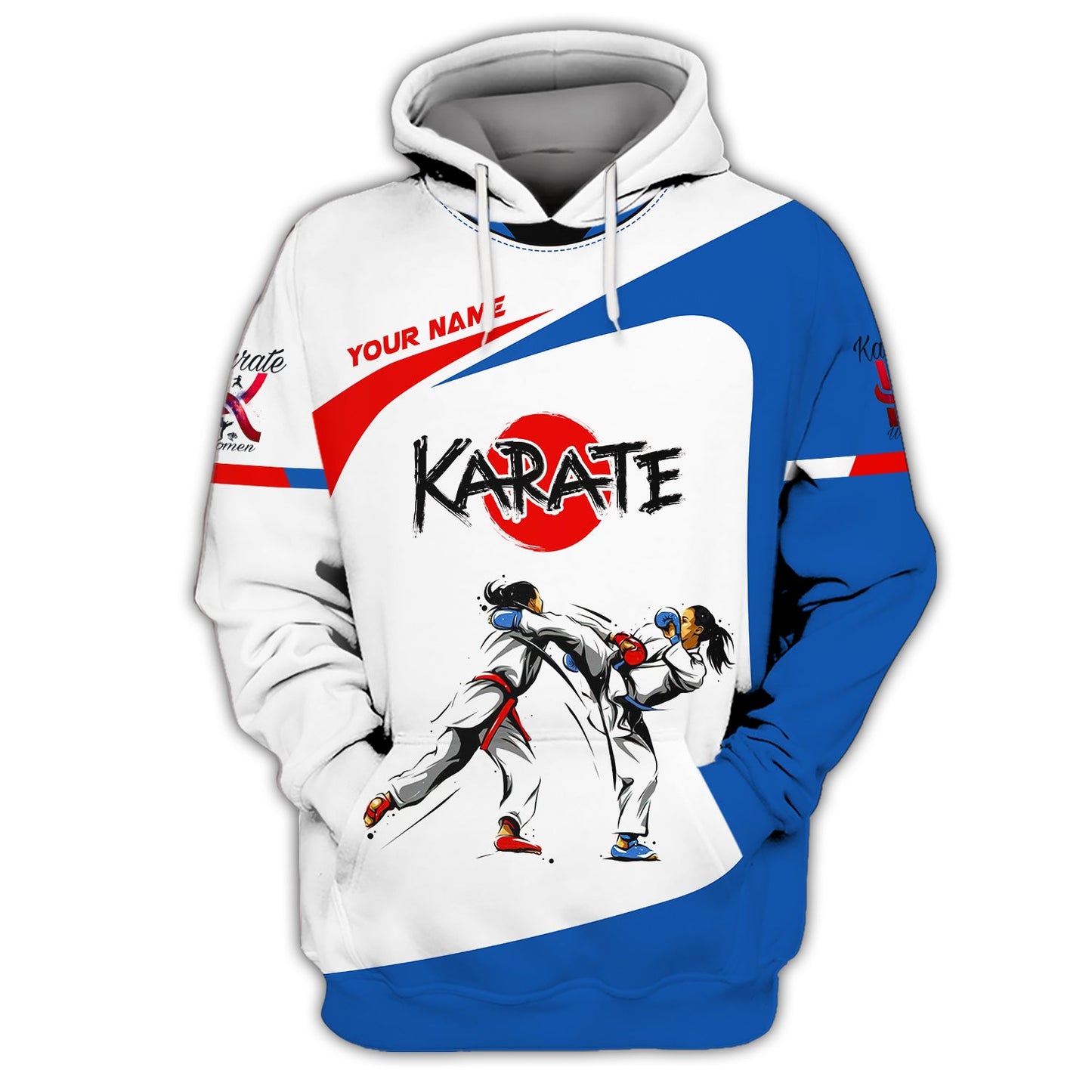 Custom Name Karate Zipper Hoodie Personalized Name Gift For Karate Lovers