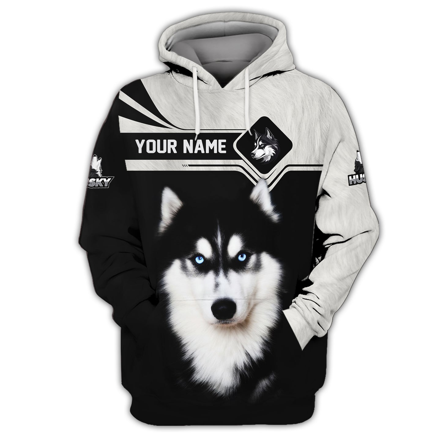 Husky Custom Name Zipper Hoodie Gift For Dog Lovers 3D Shirts