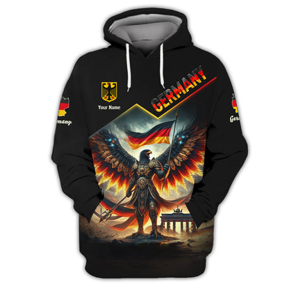 Custom T-Shirt Majestic German Eagle Warrior Personalized Name Gift For Germany Lovers