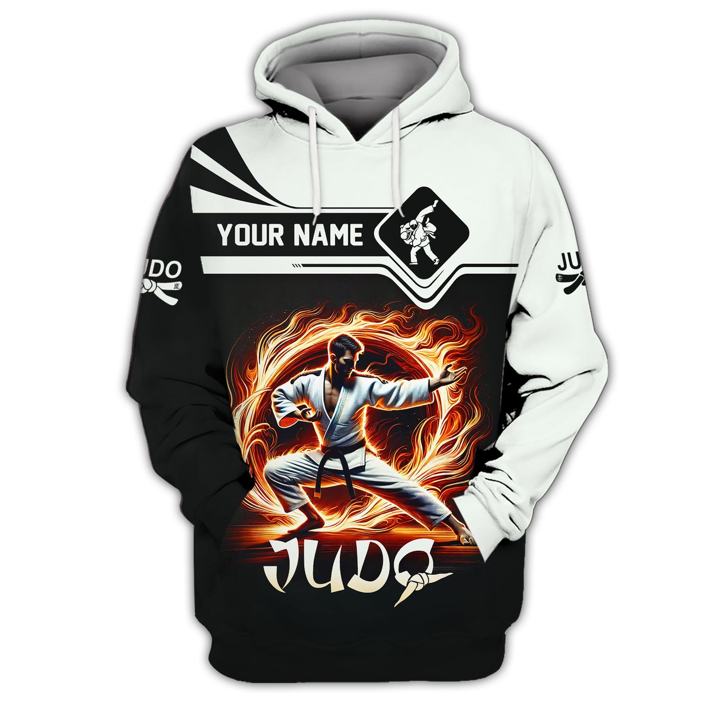 3D Full Print Judo With Fire T-Shirts Personalized Name Gift For Judo Lovers