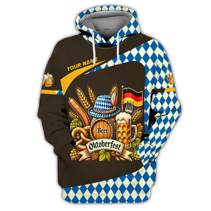 Oktoberfest Custom Name 3D Shirt Personalized Gift For Beer Lovers