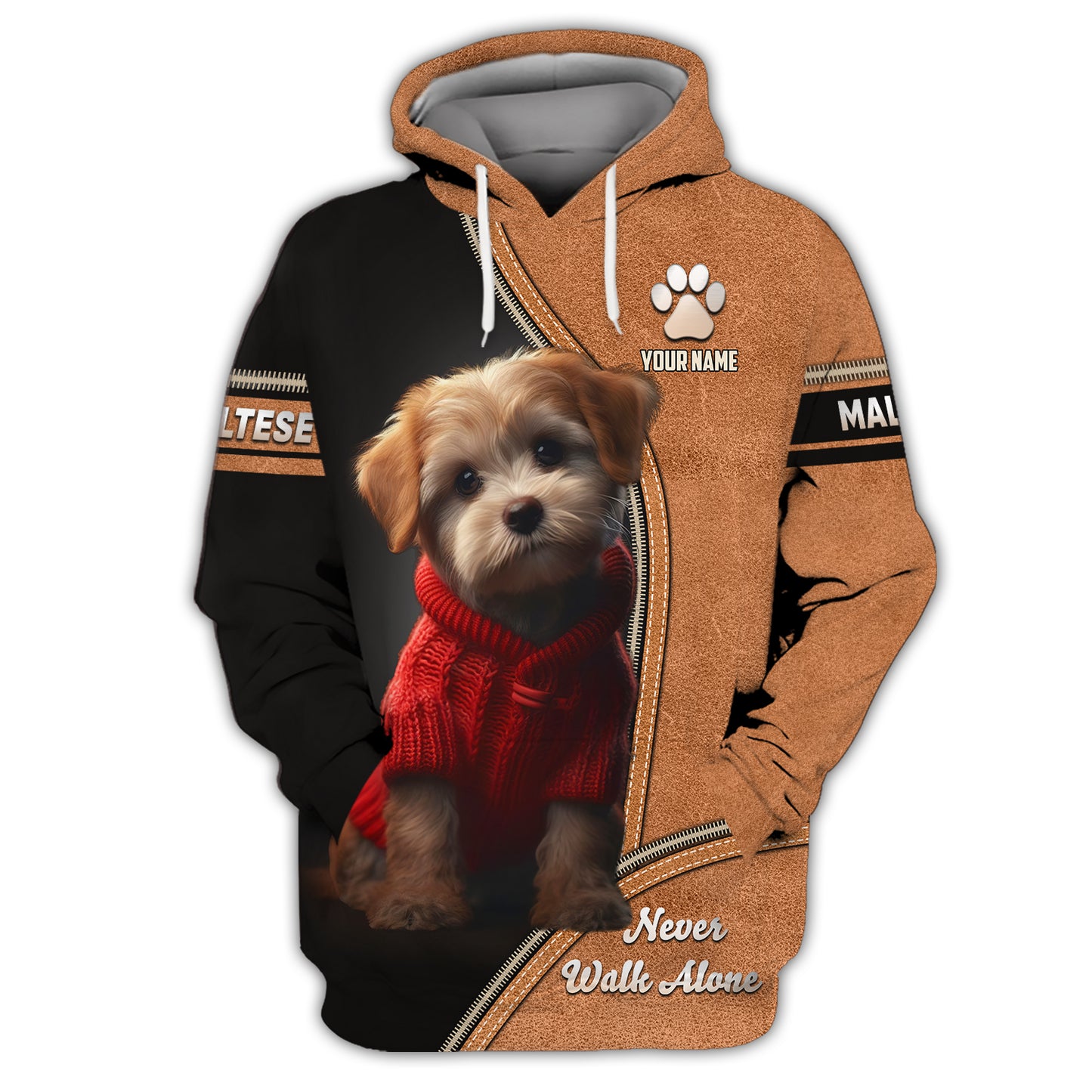 Cute Maltese Dog 3D Shirt Personalized Name Gift For Dog Lovers