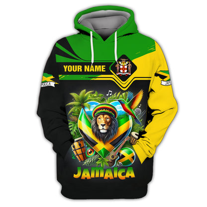 Personalized Jamaica Lion Shirt - Celebrate Jamaican Culture and Heritage