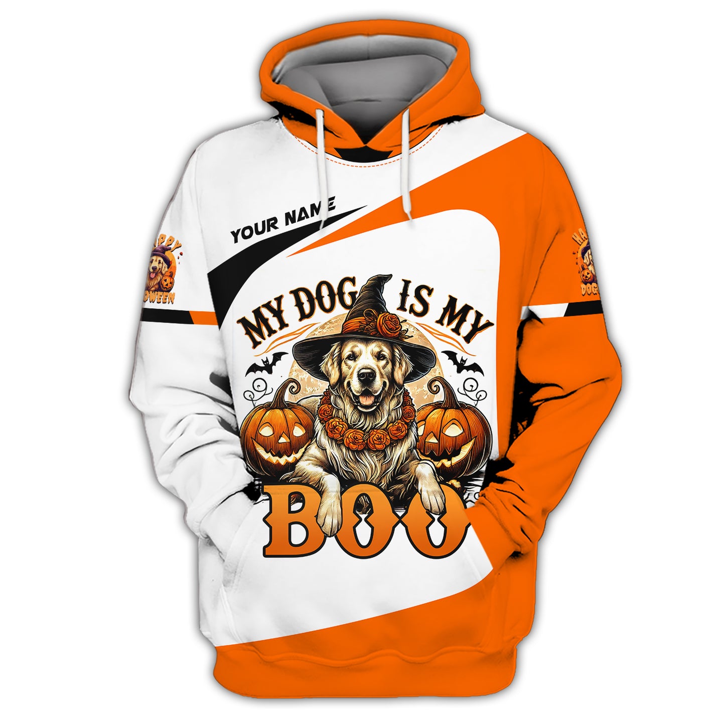 Golden Retriever Custom Name Shirt My Dog Is My Boo Gift For Dog Lover 3D Shirts