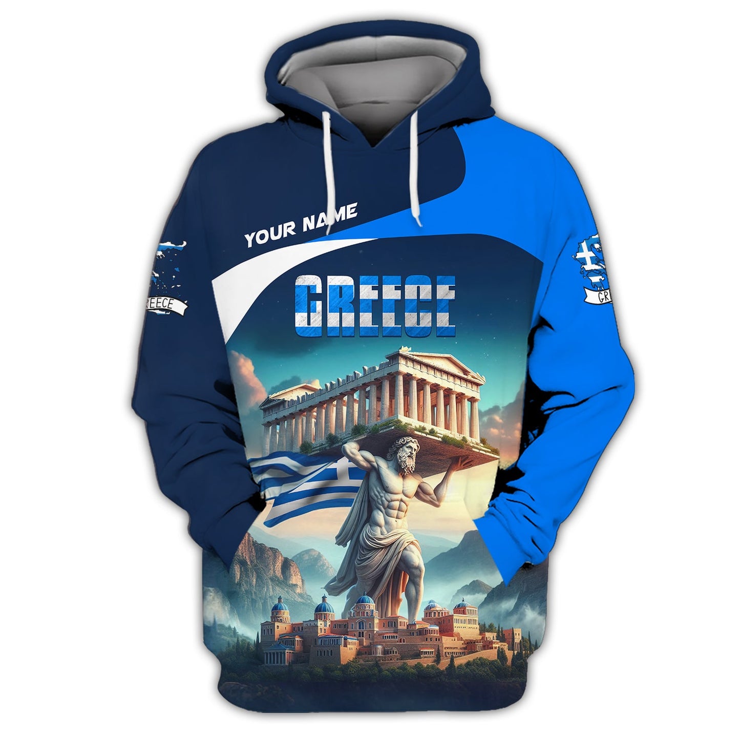 Camisetas personalizadas del gran dios griego Zeus, regalo para amantes de Grecia, hawaiana