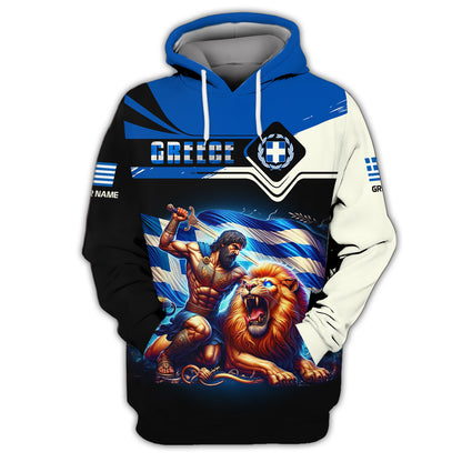 Camiseta personalizada de Hércules matando al león de Nemea, regalo para los amantes de Grecia