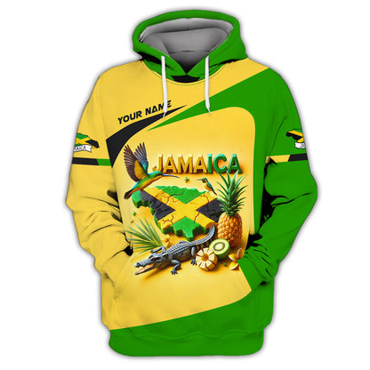 Symbolizes With Map Of Jamaica Cusstom Name T-Shirts Gift For Jamaican Lovers