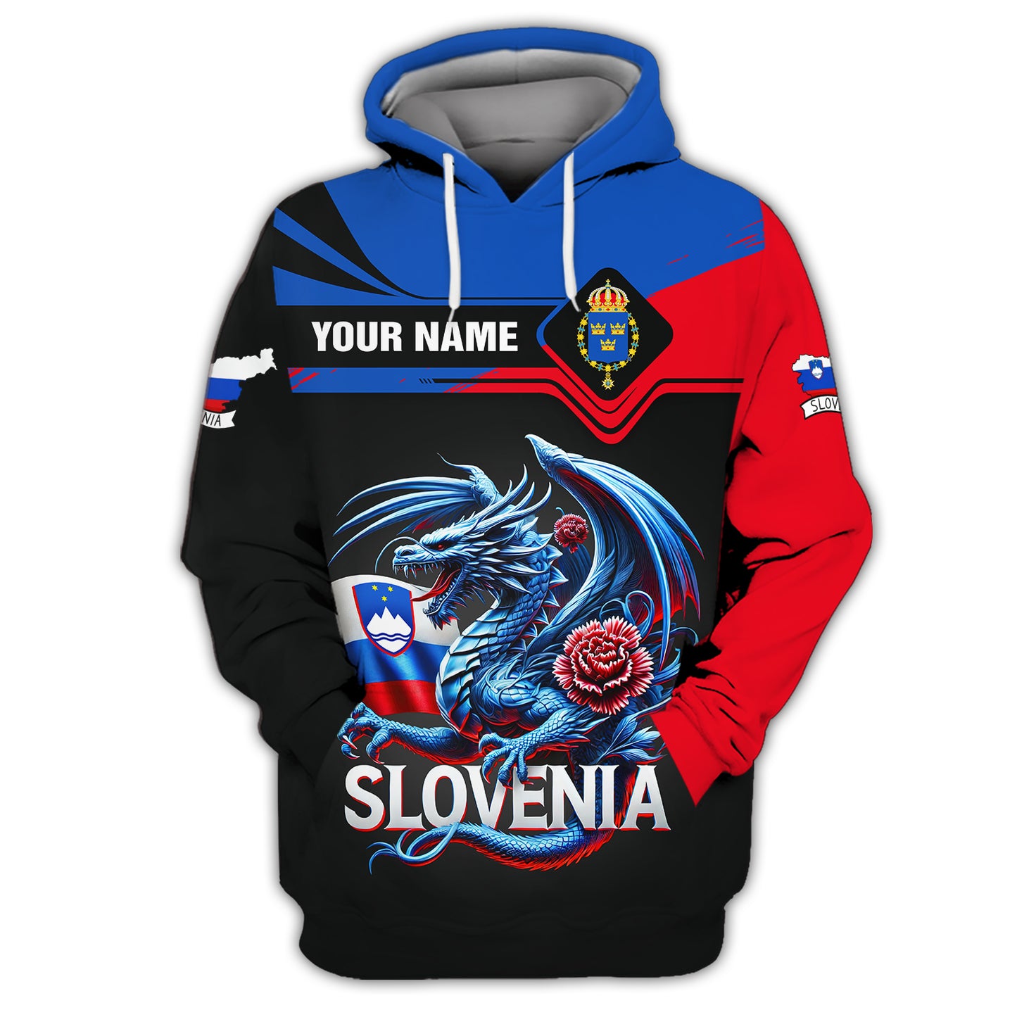 3D Full Print Slovenia Dragon Pride Shirt Personalized Name Gift For Slovenian Lovers