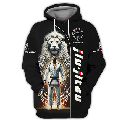 3D Full Print The Lion Soul Of Jiu Jitsu Master T-Shirts Personalized Name Gift For Jiu Jitsu Lovers