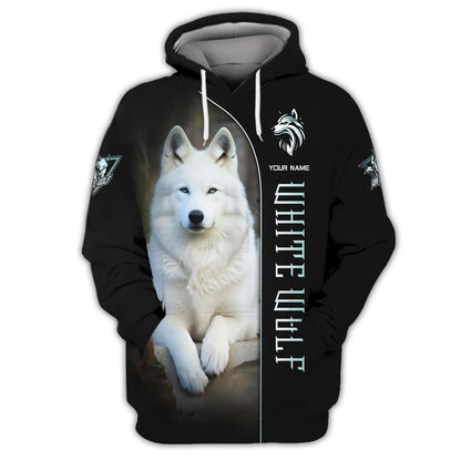 Personalized White Wolf Shirt - Embrace the Spirit of the Wild