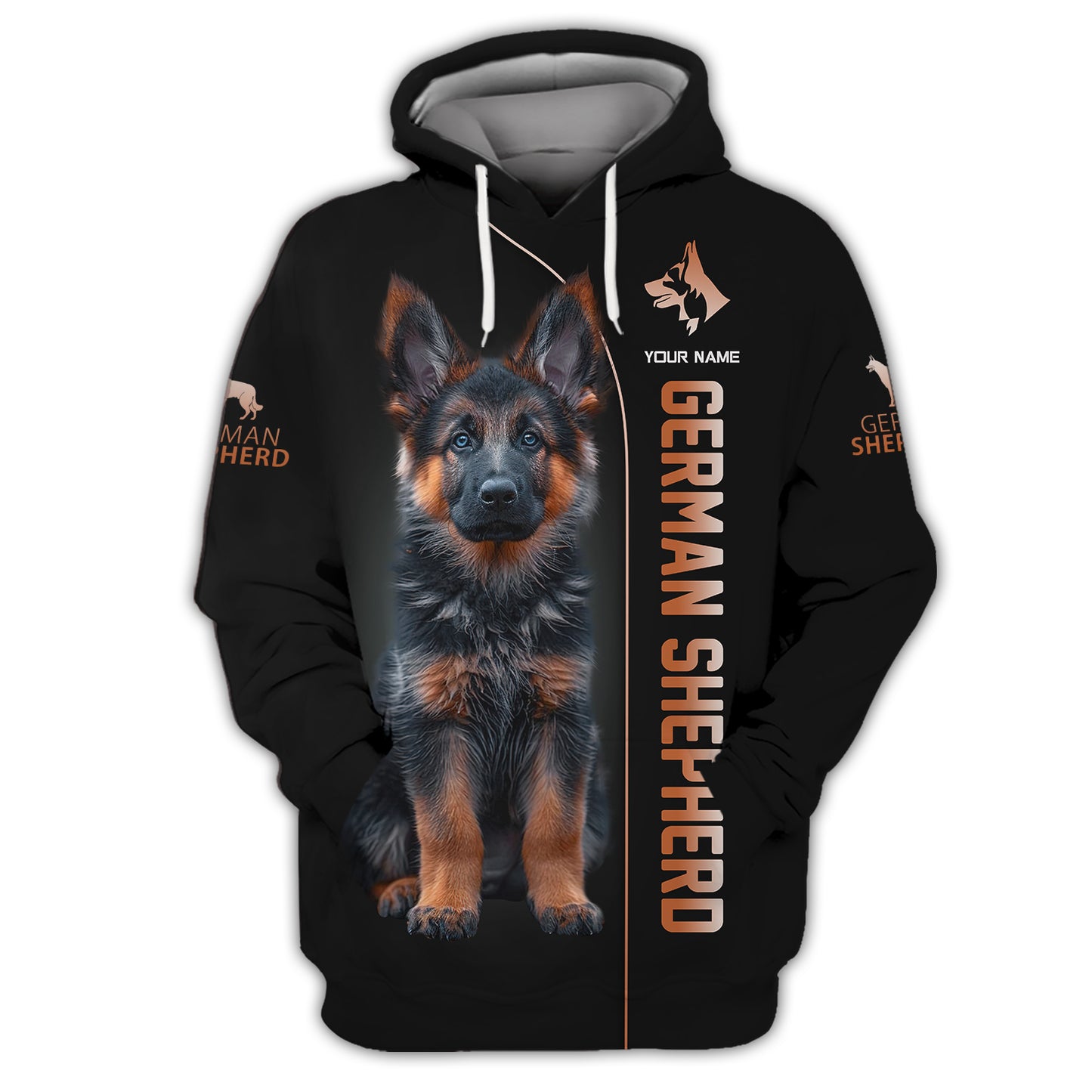 Camiseta personalizada con nombre de pastor alemán en 3D, regalo para amantes de los perros