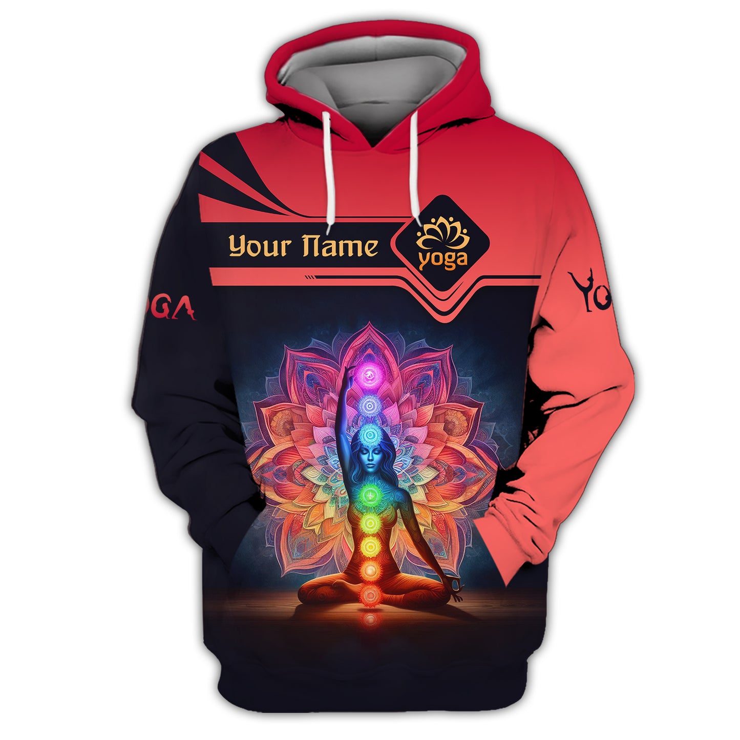 Sweat à capuche zippé 3D Full Print Yoga Spirit Cadeau personnalisé pour les amateurs de yoga