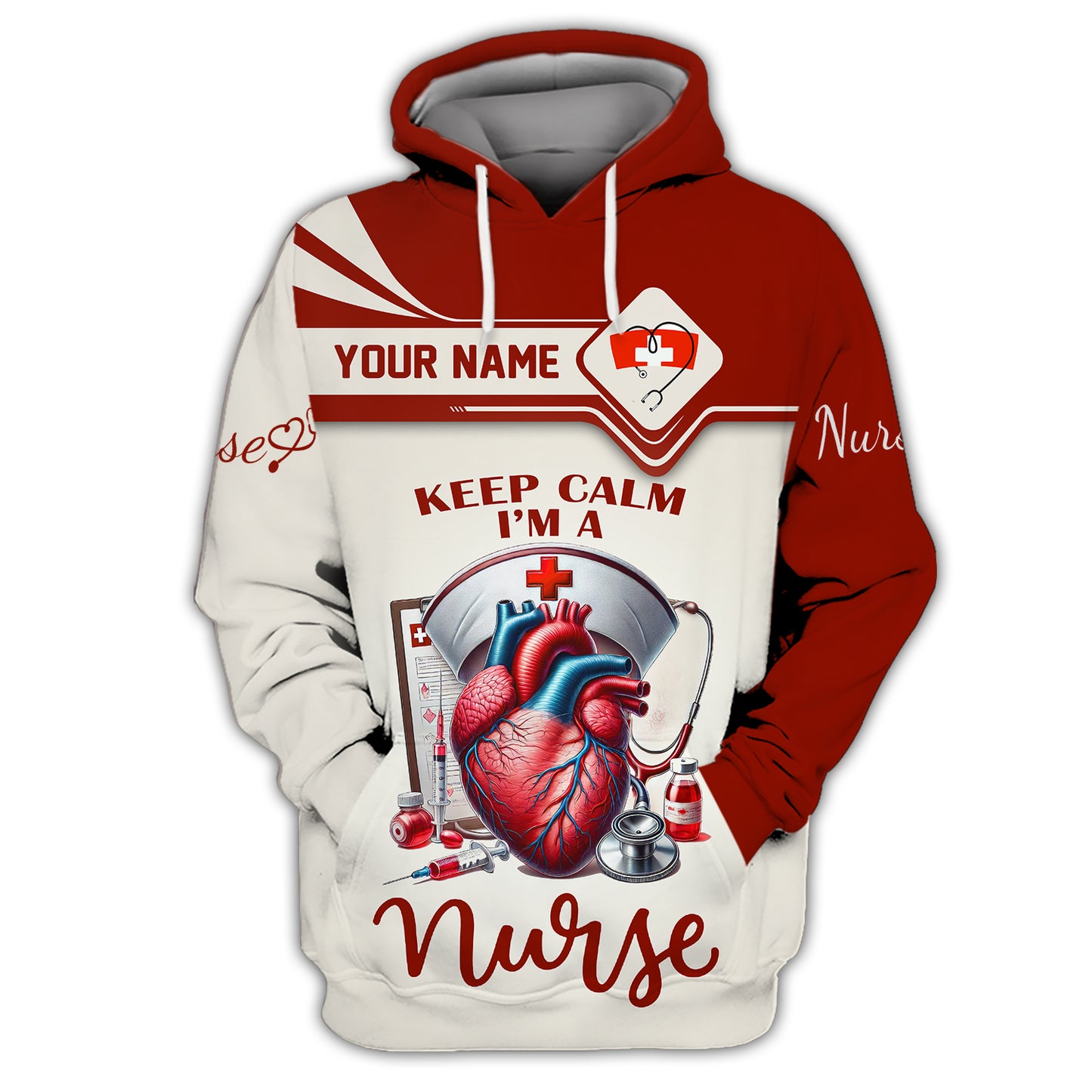 Camisetas personalizadas de enfermera Keep Calm I'm A Nurse Camiseta 3D con impresión completa Regalo para amantes de las enfermeras