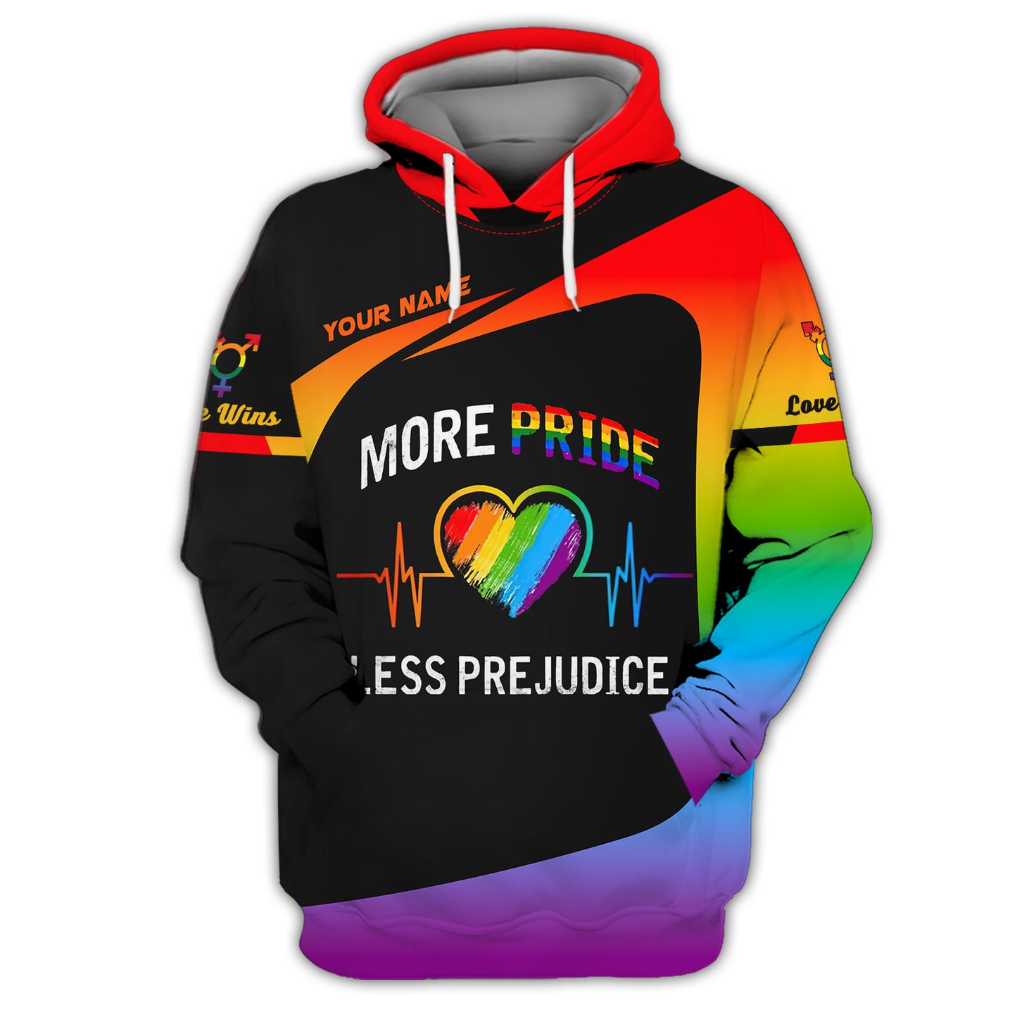 LGBT Custom Name Shirt More Pride Less Prejudice 3D Shirts Gift For LGBT Lovers