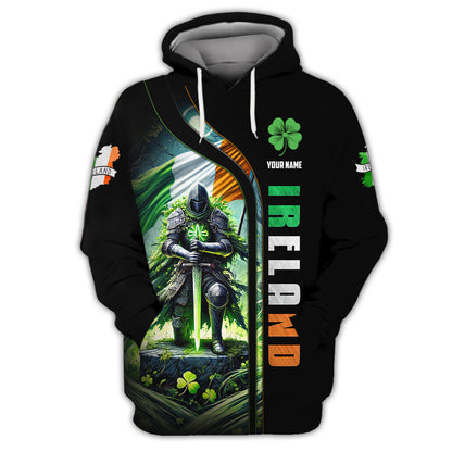 Camisetas con nombre personalizado e impresión 3D del guerrero de Irlanda, regalo para amantes irlandeses