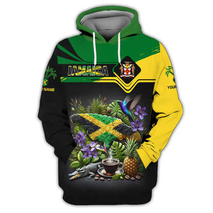 Camisetas con estampado 3D completo de guerrero cocodrilo de Jamaica, regalo con nombre personalizado para los amantes de Jamaica