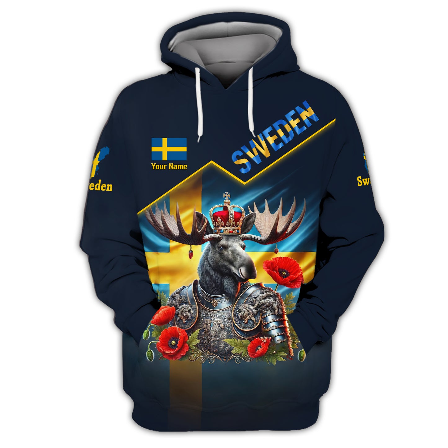 The Knight Elk Of Sweden Custom 3D T-Shirts Gift For Swede Lovers