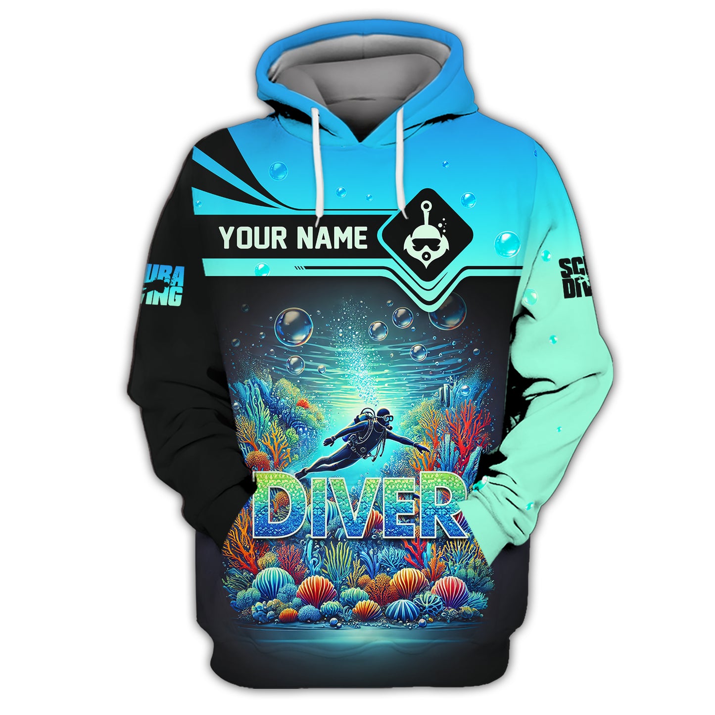 Scuba Diving Explore The Ocean Custom Name 3D Shirt Personalized Gift For Diver Lovers