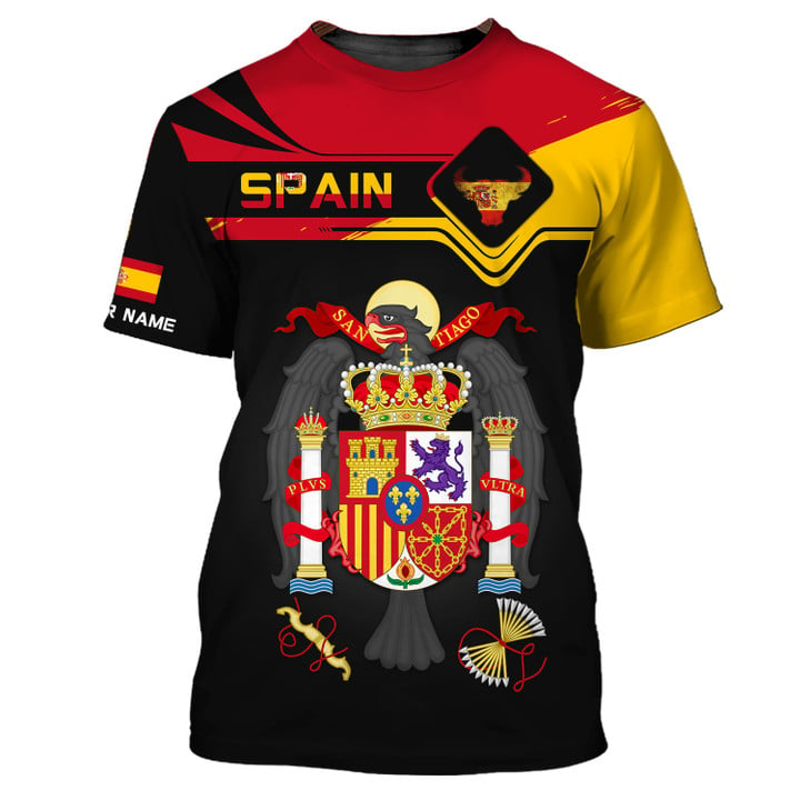 Personalized Spain Pride Shirt - Regal Coat of Arms and Bull