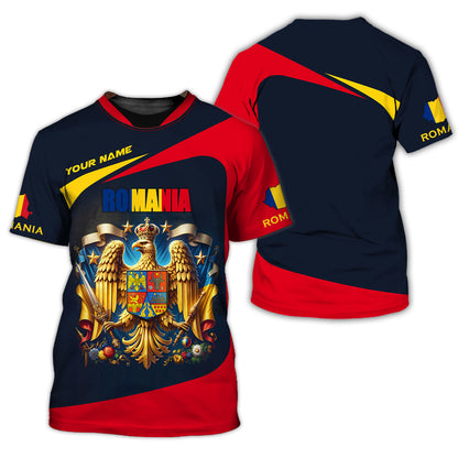 Personalized Romania Pride Shirt - Honor the Legacy of Romanian Heraldry