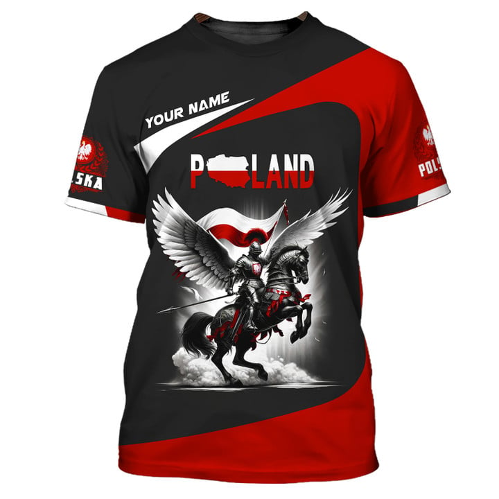 Personalized Poland Pride Shirt - Winged Hussar and Polish Flag