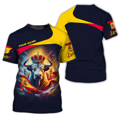 Personalized Spain Pride Shirt - Unleash the Power of the Bull