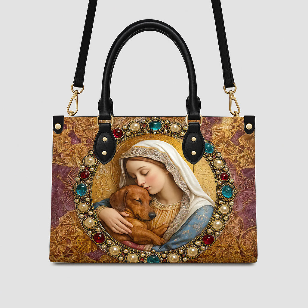 Renaissance Art Dachshund Handbag - Vintage Style Dog Mom Purse - Elegant Hand Bag for Dachshund Lovers & Women Gifts
