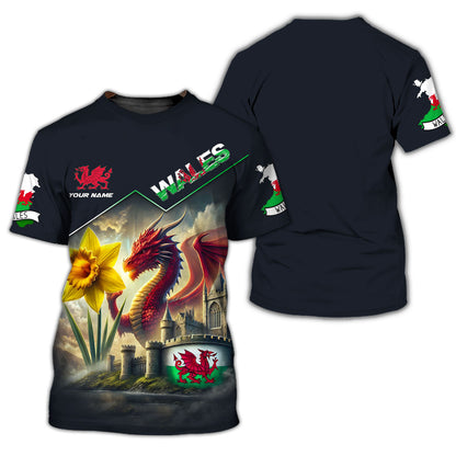 T-shirt personnalisé avec le dragon du Pays de Galles - Embrassez la fierté galloise