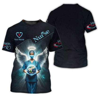 Personalized Nurse Shirts - Guardian Angel Nurse Design for Healthcare Heroes