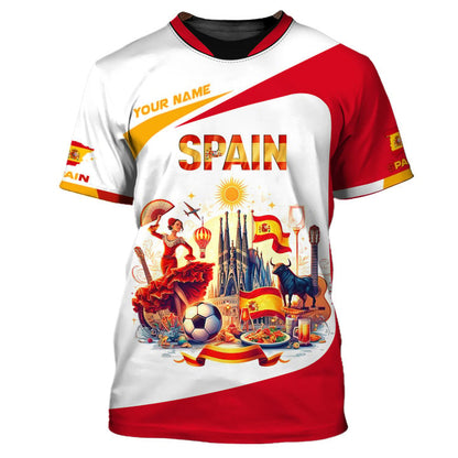 Personalized Spain Pride Shirt - Ideal for Spain Enthusiasts and Travel Lovers