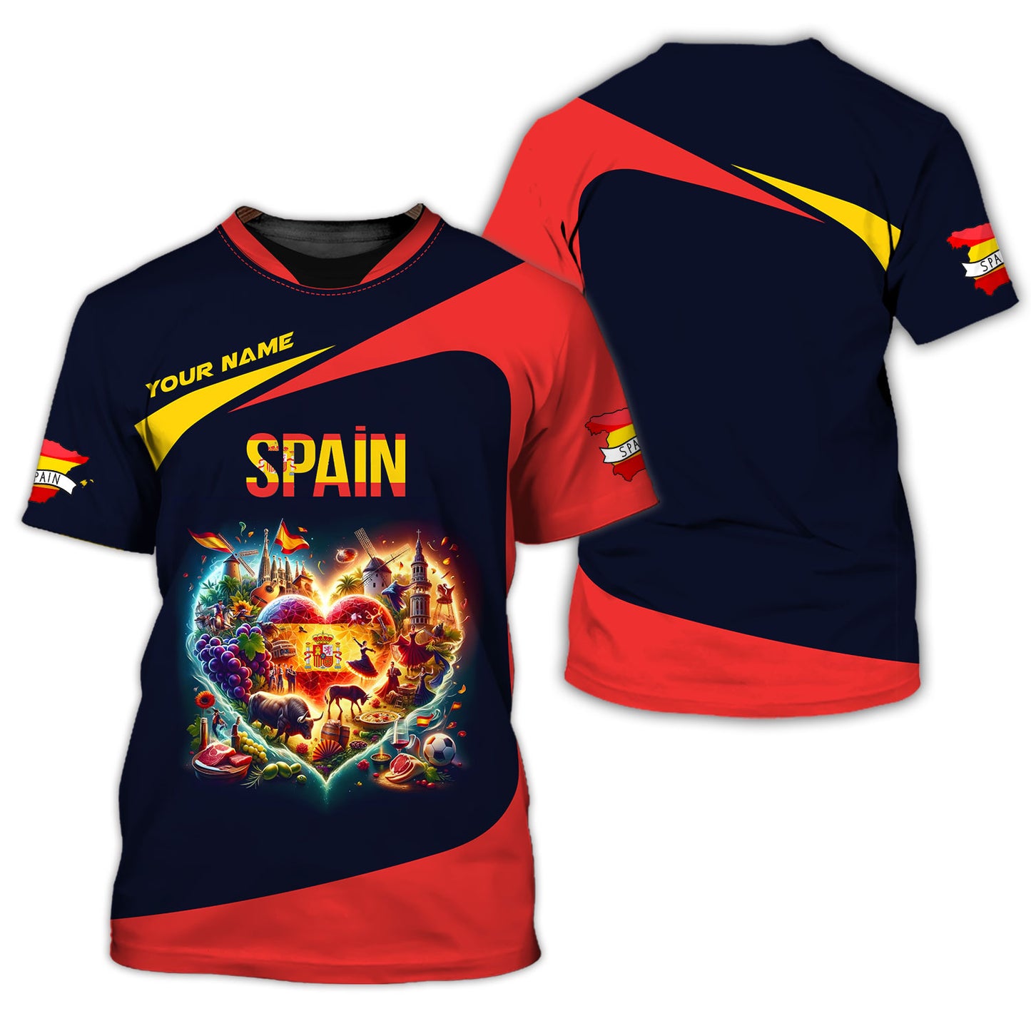 Personalized Spain Pride Shirt - Celebrate the Heart of Spanish Culture