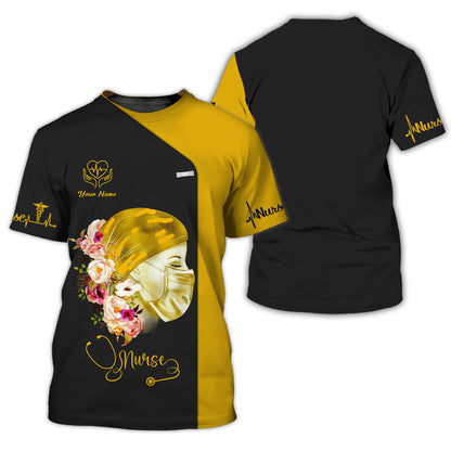 Camiseta de enfermera personalizada: compasión y cuidado floral