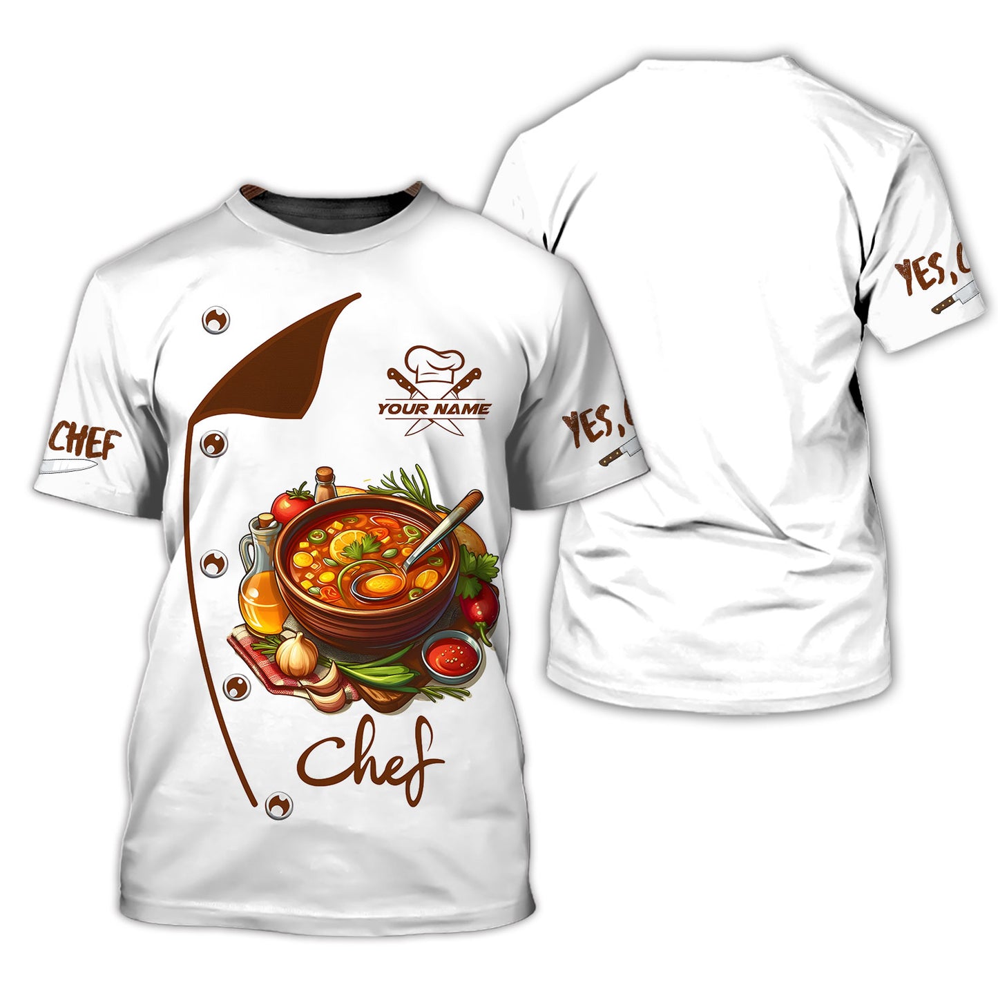 Personalized Chef Shirt – Gourmet Soup Design with Fresh Ingredients