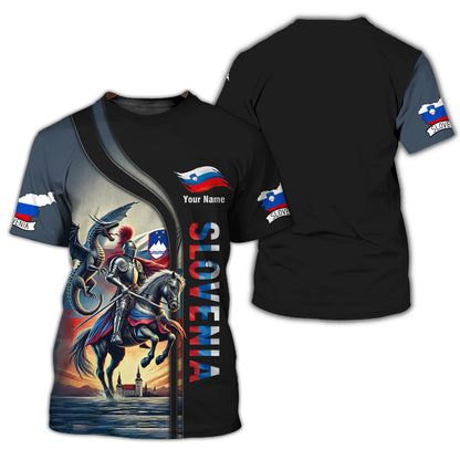 T-shirt personnalisé du chevalier slovène - Adoptez votre fierté slovène