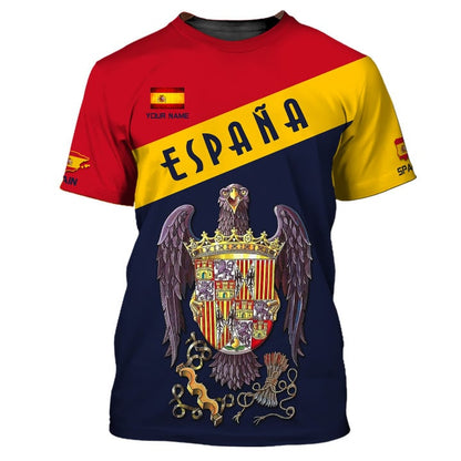 T-shirt personnalisé de fierté espagnole - Cadeau personnalisé Espana pour les passionnés d'Espagne