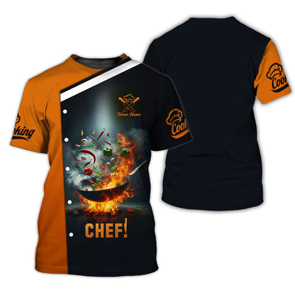 Personalized Chef Shirts - Explosive Cooking Action Design for Culinary Enthusiasts