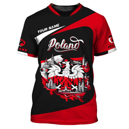 Personalized Poland Pride Shirt - White Eagle and Historic Landmarks