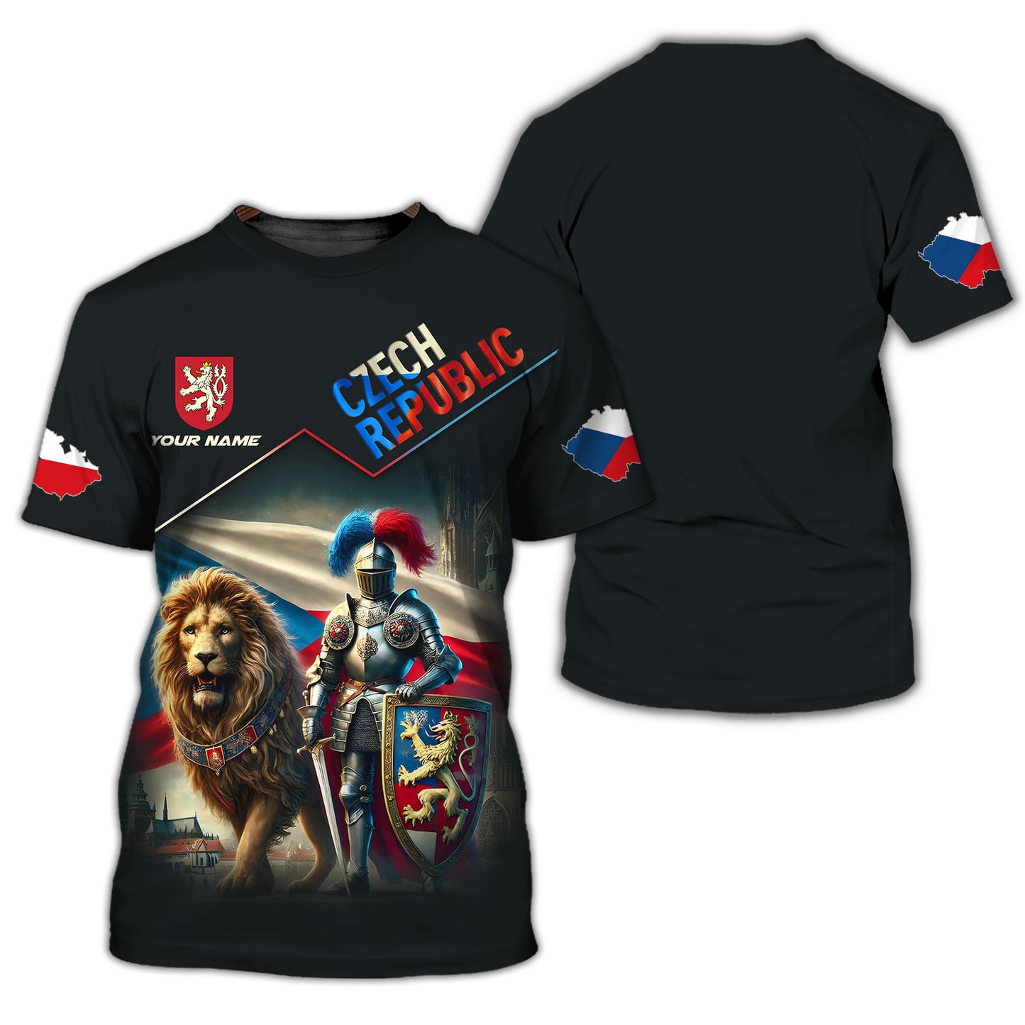 T-shirt personnalisé République tchèque - Fierté du lion