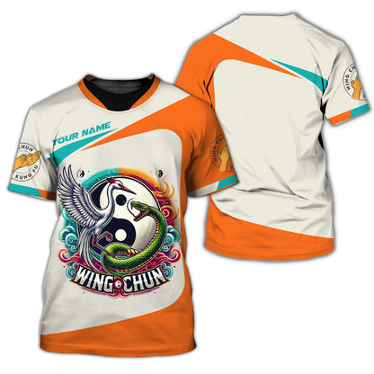 Camisa de artes marciales Wing Chun: elegante diseño de grulla y serpiente Yin-Yang