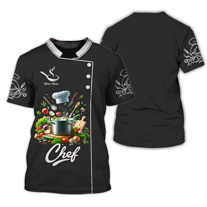 Personalized Chef Shirt - Fresh Gourmet Ingredients Surrounding Pot for Gastronomic Experts