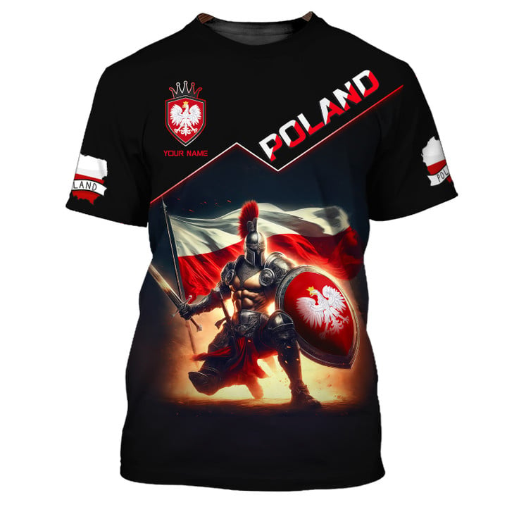 Personalized Poland Pride Shirt - Knight and Eagle Emblem