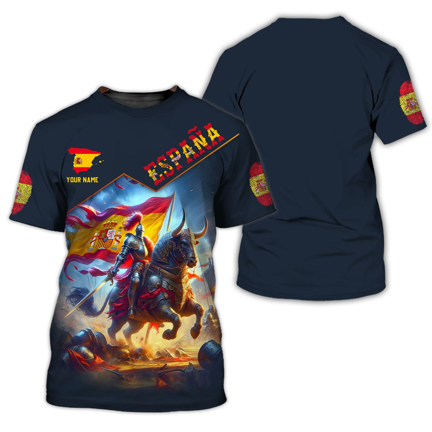 Personalized Spain Pride Shirt - Embrace the Valor of Spanish Knights