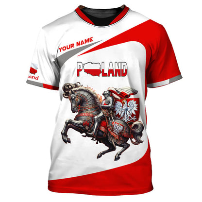 Personalized Poland Pride Shirt - Knight and Polish Crest