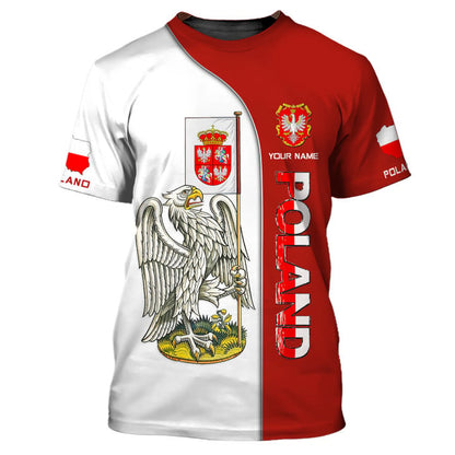 Personalized Poland Pride Shirt - White Eagle and Shield